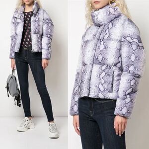 NWT Apparis Julie Snake Puffer Coat Jacket in Lilac XS